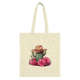 Cactus Tote Bag, Cowboy Hat, Floral Tote, Desert Tote Bag, Western Tote Bag, Cute Tote Bag, Shopping Bag, Gift for Her, Everyday Bag - Tawshia